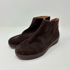 Fitflop Sumi Chocolate Brown Suede Ankle Boots Size 7 NWT